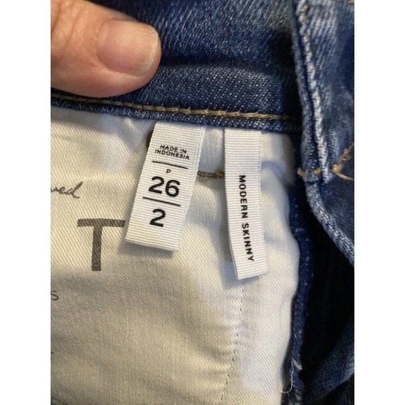 LOFT Womens Mid Rise Side Stripe Modern Skinny Jeans 2 P Mid Rise Denim Stretch - Picture 7 of 12